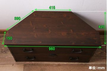 アンティーク家具　明治大正期　古箪笥リメイク　天板ヒノキ材　フラップダウン扉のコーナーテレビ台(テレビボード、リビングボード)(R-040319)