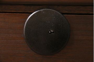 アンティーク家具　明治大正期　古箪笥リメイク　天板ヒノキ材　フラップダウン扉のコーナーテレビ台(テレビボード、リビングボード)(R-040319)