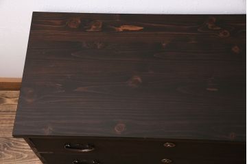アンティーク家具　昭和初期　天板リメイク　上品な佇まいのローチェスト(テレビ台、テレビボード、収納棚)(R-040321)