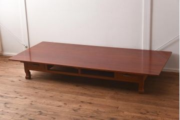 レトロ家具　両面使いができる引き出し付きの座卓(ローテーブル)(R-040324)