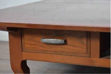 和製ヴィンテージ　両面使いができる引き出し付きの座卓　(R-040324)