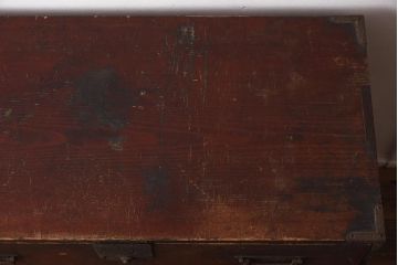 アンティーク家具　和製アンティーク　江戸明治期　ヒノキ材製　古いものならではの質感が風情溢れる帳場箪笥(収納棚、引き出し、時代箪笥)(R-040334)