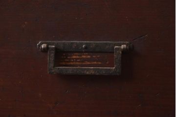 アンティーク家具　和製アンティーク　江戸明治期　ヒノキ材製　古いものならではの質感が風情溢れる帳場箪笥(収納棚、引き出し、時代箪笥)(R-040334)