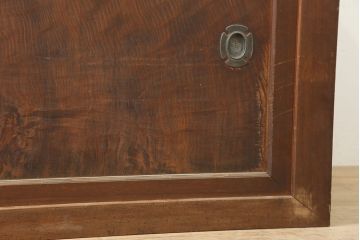 アンティーク家具　明治大正期　ヒノキ材　存在感抜群!横桟が目を惹く重ね水屋箪笥(収納棚、戸棚)(R-040380)