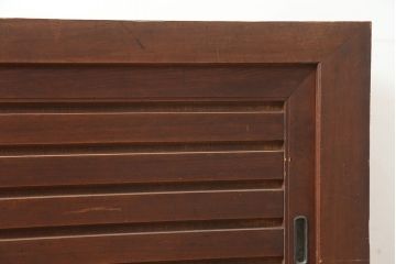 アンティーク家具　明治大正期　ヒノキ材　存在感抜群!横桟が目を惹く重ね水屋箪笥(収納棚、戸棚)(R-040380)