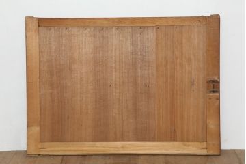 アンティーク家具　明治大正期　ヒノキ材　存在感抜群!横桟が目を惹く重ね水屋箪笥(収納棚、戸棚)(R-040380)