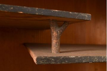 アンティーク家具　栓材　透かし入り　シックな雰囲気漂う組み立てタンス・重ね(収納棚、キャビネット、チェスト)(R-040381)