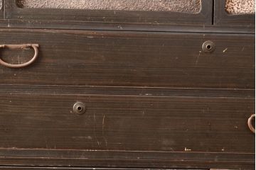アンティーク家具　栓材　透かし入り　シックな雰囲気漂う組み立てタンス・重ね(収納棚、キャビネット、チェスト)(R-040381)