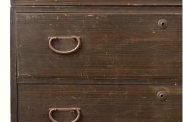 アンティーク家具　栓材　透かし入り　シックな雰囲気漂う組み立てタンス・重ね(収納棚、キャビネット、チェスト)(R-040381)