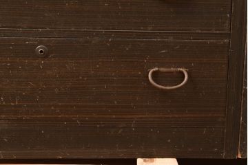 アンティーク家具　栓材　透かし入り　シックな雰囲気漂う組み立てタンス・重ね(収納棚、キャビネット、チェスト)(R-040381)