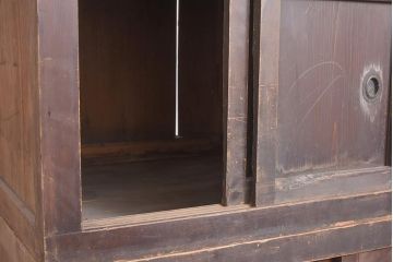 アンティーク家具　ヒノキ材　手すり付き　和の空間を引き立てる階段箪笥(時代箪笥)(R-040388)