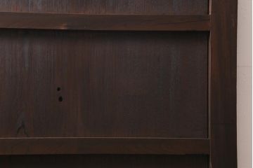 アンティーク建具　明治大正期　総ケヤキ材一枚板　珍しい小振りサイズの蔵戸　(R-040390)