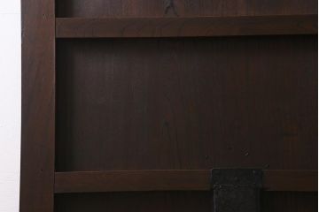 アンティーク建具　明治大正期　総ケヤキ材一枚板　珍しい小振りサイズの蔵戸　(R-040390)
