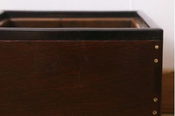 アンティーク雑貨　明治大正期　指物家具　紫檀(シタン)材　品のある佇まいが魅力的な角火鉢(木製火鉢、箱火鉢)(R-040396)