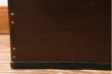 アンティーク雑貨　明治大正期　指物家具　紫檀(シタン)材　品のある佇まいが魅力的な角火鉢(木製火鉢、箱火鉢)(R-040396)