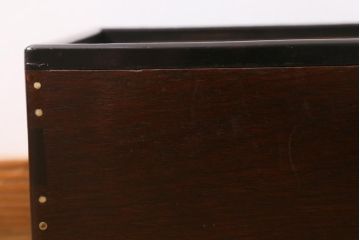 アンティーク雑貨　明治大正期　指物家具　紫檀(シタン)材　品のある佇まいが魅力的な角火鉢(木製火鉢、箱火鉢)(R-040396)