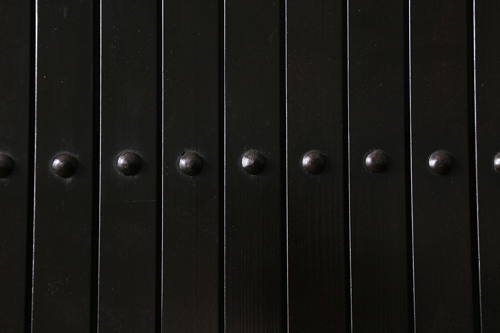 アンティーク建具　明治大正期　シックな雰囲気漂う平格子戸2枚セット　(R-040397)