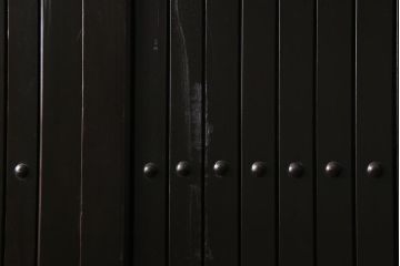 アンティーク建具　明治大正期　シックな雰囲気漂う平格子戸2枚セット　(R-040397)