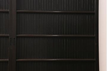 アンティーク建具　明治大正期　シックな雰囲気漂う平格子戸2枚セット　(R-040397)