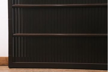 アンティーク建具　明治大正期　シックな雰囲気漂う平格子戸2枚セット　(R-040397)