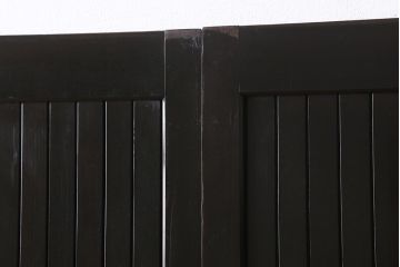 アンティーク建具　明治大正期　シックな雰囲気漂う平格子戸2枚セット(建具、引き戸、玄関戸)(R-040397)