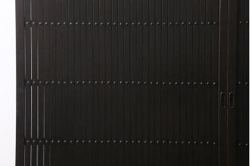 アンティーク建具　明治大正期　シックな雰囲気漂う平格子戸2枚セット(建具、引き戸、玄関戸)(R-040397)