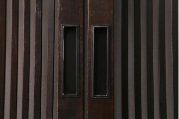 アンティーク建具　大正昭和期　光をやさしく取り込む格子戸2枚セット(建具、引き戸、玄関戸)(R-040398)