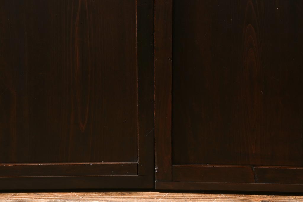 アンティーク建具　大正昭和期　光をやさしく取り込む格子戸2枚セット(建具、引き戸、玄関戸)(R-040398)