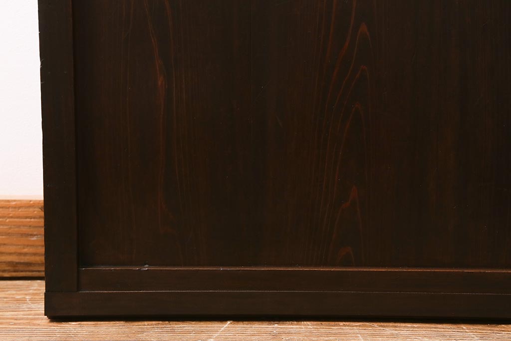 アンティーク建具　大正昭和期　光をやさしく取り込む格子戸2枚セット(建具、引き戸、玄関戸)(R-040398)