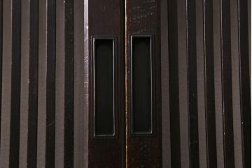 アンティーク建具　大正昭和期　光をやさしく取り込む格子戸2枚セット(建具、引き戸、玄関戸)(R-040398)