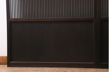 アンティーク建具　大正昭和期　光をやさしく取り込む格子戸2枚セット(建具、引き戸、玄関戸)(R-040398)