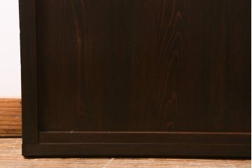 アンティーク建具　大正昭和期　光をやさしく取り込む格子戸2枚セット(建具、引き戸、玄関戸)(R-040398)