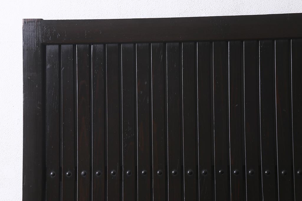 アンティーク建具　明治大正期　モダンな雰囲気漂う平格子戸2枚セット　(R-040399)