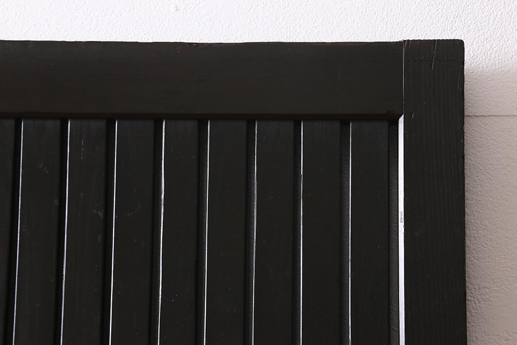 アンティーク建具　明治大正期　モダンな雰囲気漂う平格子戸2枚セット　(R-040399)