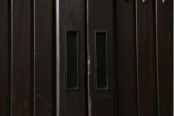 アンティーク建具　明治大正期　モダンな雰囲気漂う平格子戸2枚セット　(R-040399)