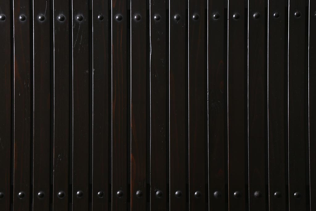 アンティーク建具　明治大正期　モダンな雰囲気漂う平格子戸2枚セット　(R-040399)