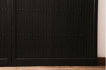 アンティーク建具　明治大正期　モダンな雰囲気漂う平格子戸2枚セット　(R-040399)