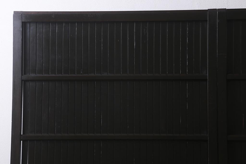 アンティーク建具　明治大正期　モダンな雰囲気漂う平格子戸2枚セット　(R-040399)