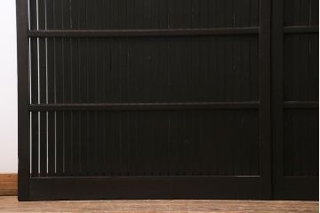 アンティーク建具　明治大正期　モダンな雰囲気漂う平格子戸2枚セット　(R-040399)