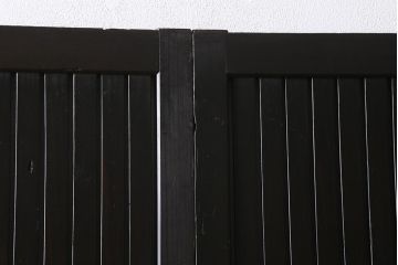 アンティーク建具　明治大正期　モダンな雰囲気漂う平格子戸2枚セット(建具、引き戸、玄関戸)(R-040399)