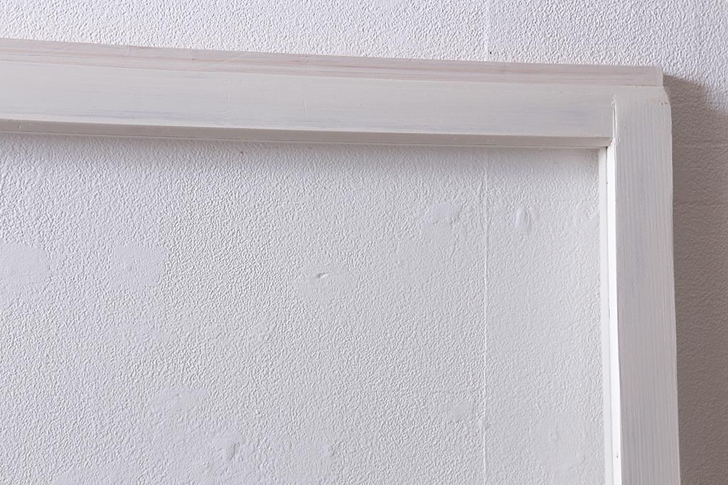 アンティーク建具　昭和中期　優しい色味のペイントが魅力のガラス戸1枚(引き戸)(R-040400)