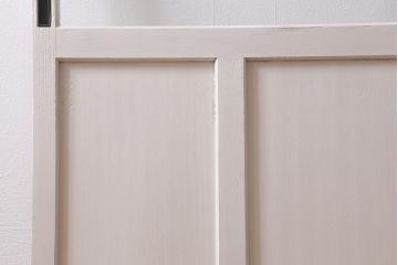 アンティーク建具　昭和中期　優しい色味のペイントが魅力のガラス戸1枚(引き戸)(R-040400)