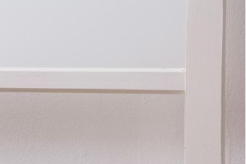 アンティーク建具　昭和中期　優しい色味のペイントが魅力のガラス戸1枚(引き戸)(R-040400)