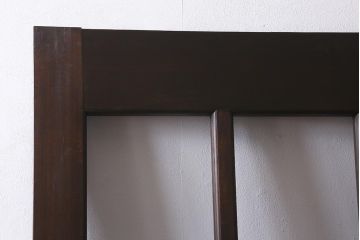 アンティーク建具　框ヒノキ材　腰板ケヤキ材　和モダンな印象のガラス入り格子蔵戸(建具、引き戸、玄関戸)(R-040401)