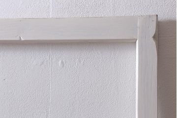 アンティーク建具　昭和中期　優しい雰囲気のホワイトペイントが魅力のガラス戸1枚(引き戸)(R-040402)