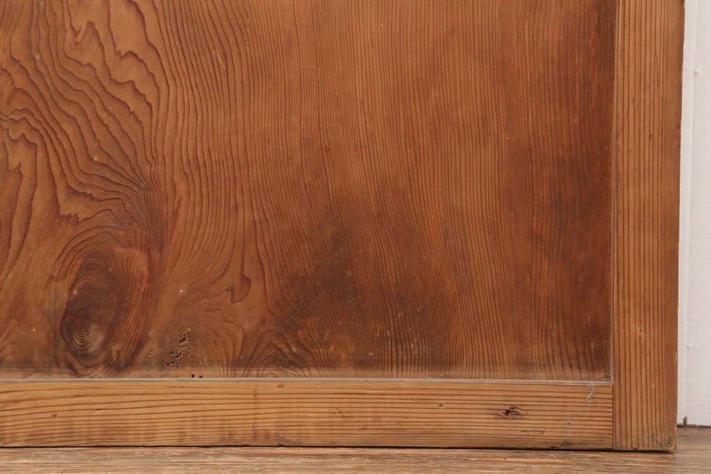 アンティーク建具　昭和中期　ダイヤガラス　交互に配置された意匠がおしゃれなガラス戸2枚セット(建具、引き戸)(R-040405)