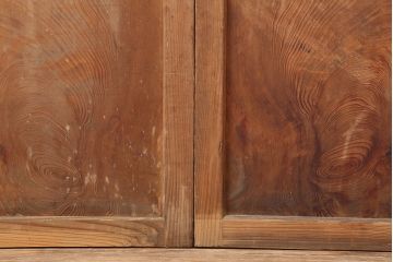 アンティーク建具　昭和中期　ダイヤガラス　交互に配置された意匠がおしゃれなガラス戸2枚セット(建具、引き戸)(R-040405)