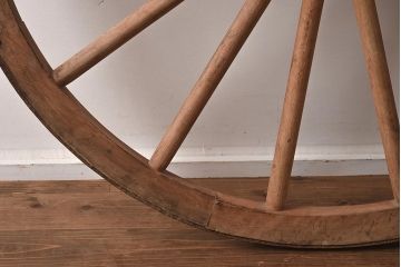 ジャンク品　和製アンティーク雑貨　大正期　古い木製車輪(ディスプレイ雑貨)(R-040406)