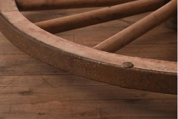 ジャンク品　和製アンティーク雑貨　大正期　古い木製車輪(ディスプレイ雑貨)(R-040406)