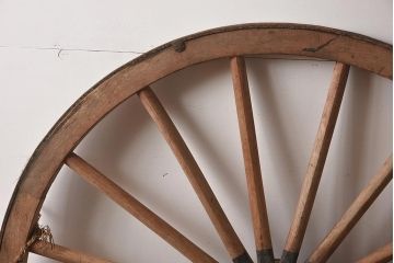 ジャンク品　和製アンティーク雑貨　大正期　古い木製車輪(ディスプレイ雑貨)(R-040407)
